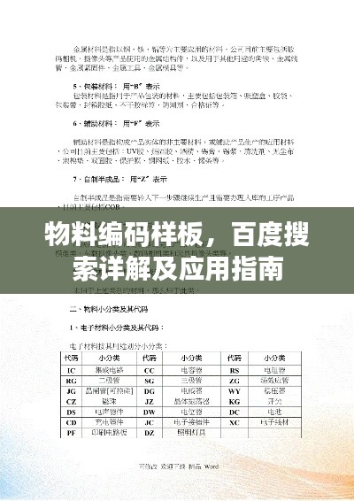 物料编码样板，百度搜索详解及应用指南