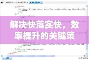 解决快落实快,效率提升的关键策略
