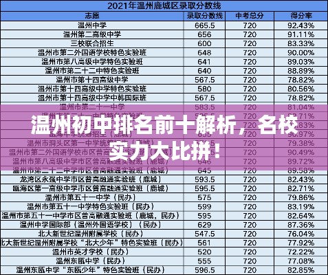 温州初中排名前十解析，名校实力大比拼！