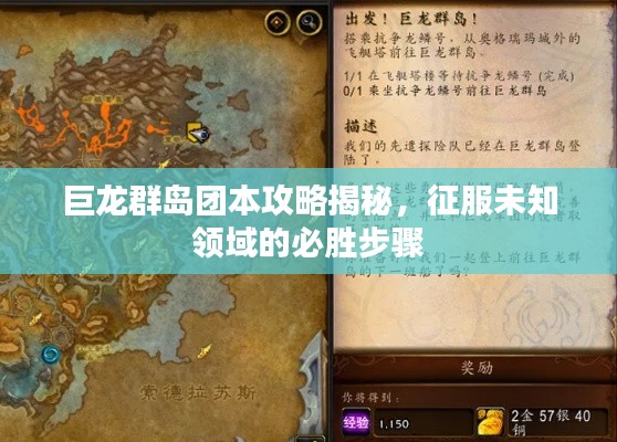 巨龙群岛团本攻略揭秘，征服未知领域的必胜步骤