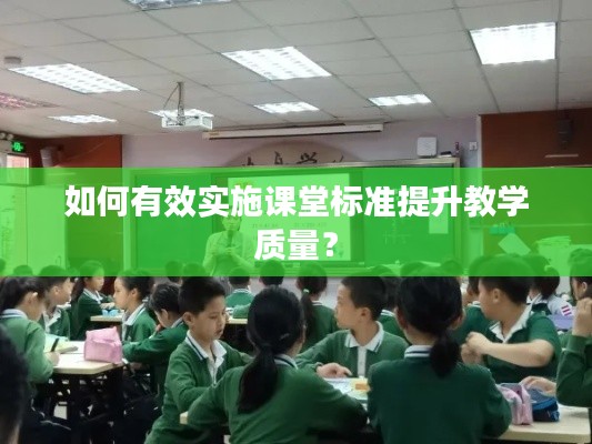 如何有效实施课堂标准提升教学质量？