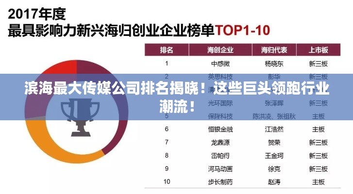 滨海最大传媒公司排名揭晓！这些巨头领跑行业潮流！