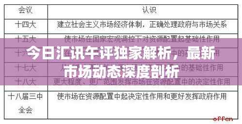 今日汇讯午评独家解析，最新市场动态深度剖析