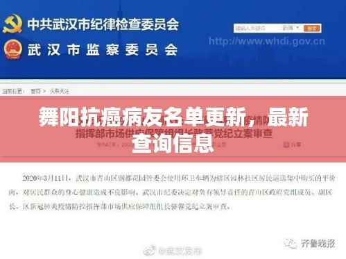 舞阳抗癌病友名单更新，最新查询信息