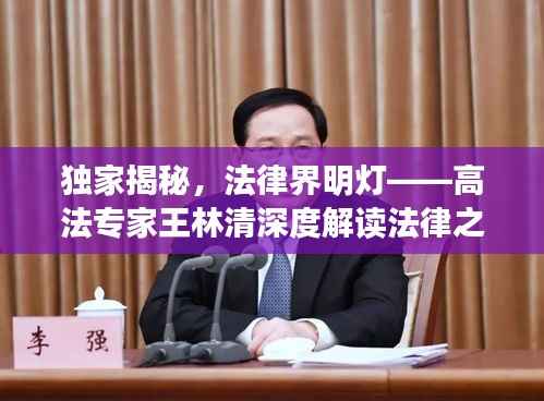 独家揭秘，法律界明灯——高法专家王林清深度解读法律之道