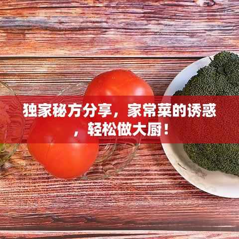 独家秘方分享，家常菜的诱惑，轻松做大厨！