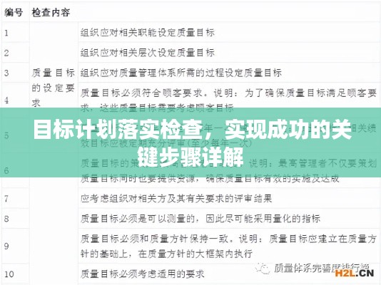 目标计划落实检查，实现成功的关键步骤详解