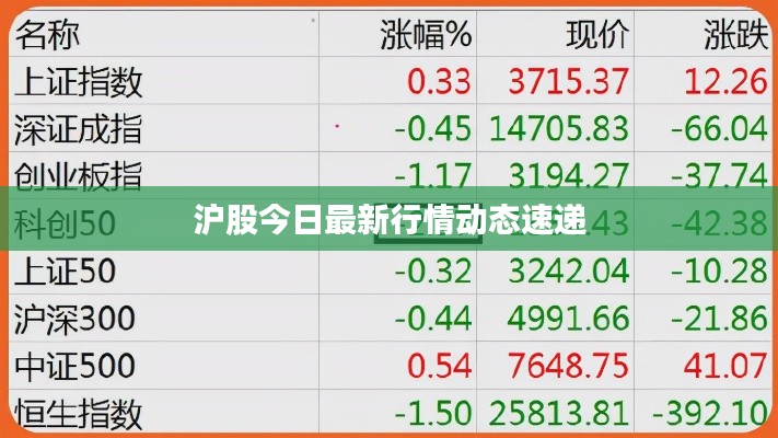 沪股今日最新行情动态速递