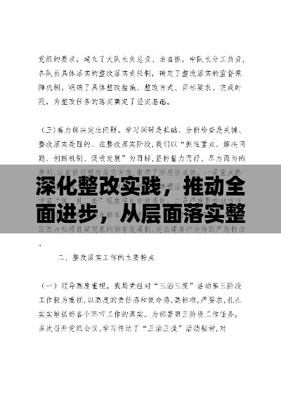深化整改实践,推动全面进步,从层面落实整改措施,成效显著!