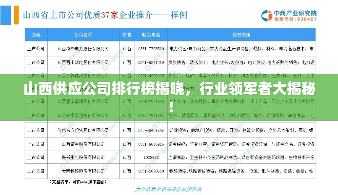 山西供应公司排行榜揭晓，行业领军者大揭秘！