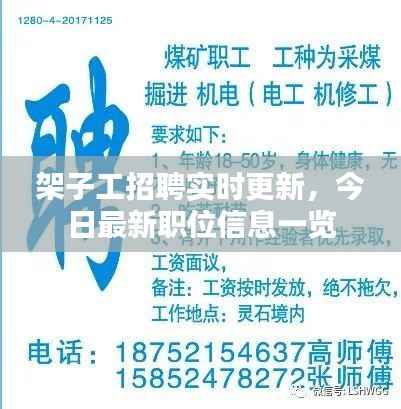 架子工招聘实时更新，今日最新职位信息一览