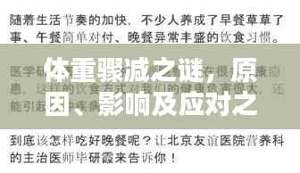 体重骤减之谜，原因、影响及应对之道